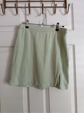 A&F Linen Blend Mini Skirt (Light Mint | Small)